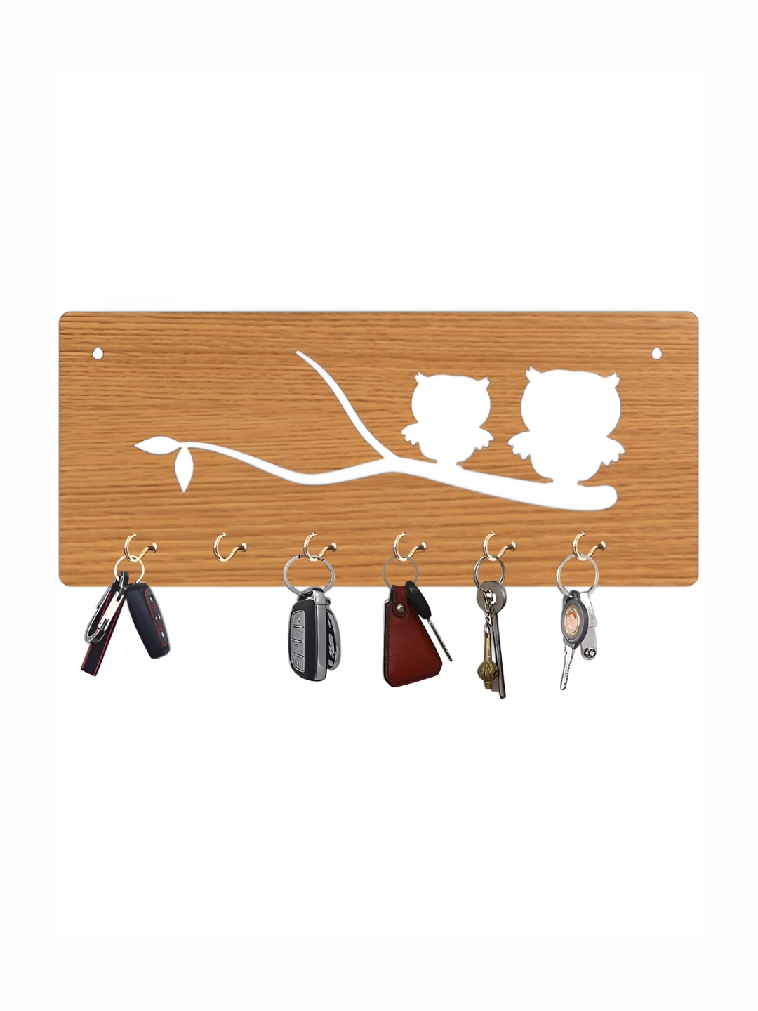 

CVANU Brown Patterned Wooden Key Holders