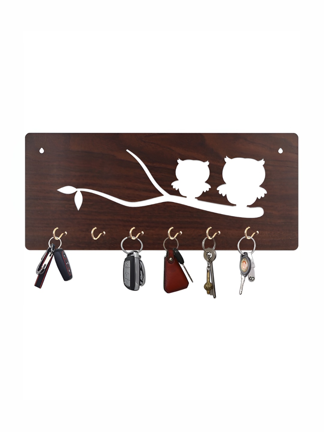 

CVANU Brown Patterned Wooden Key Holders