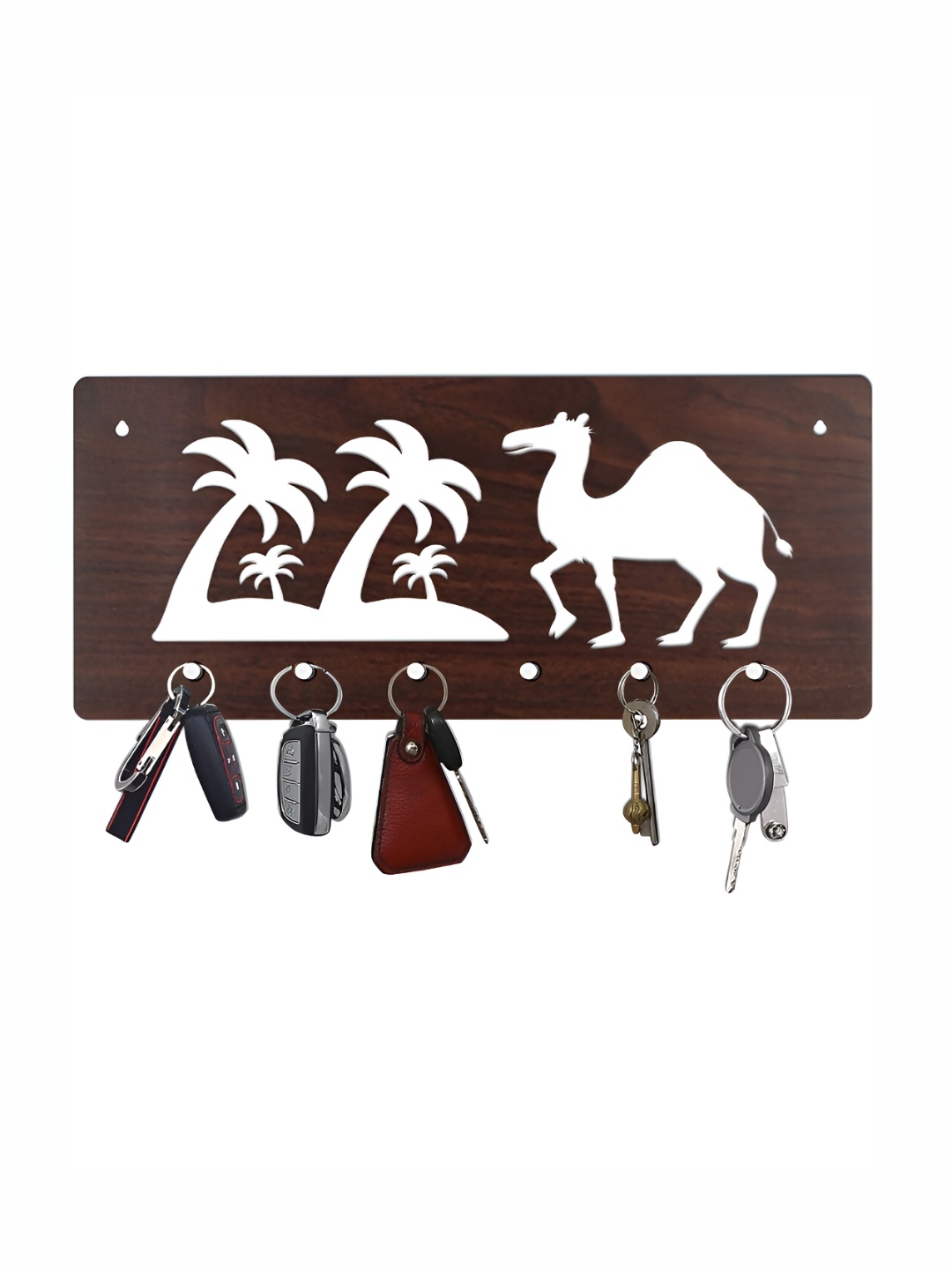 

CVANU Brown Patterned Wooden Key Holders