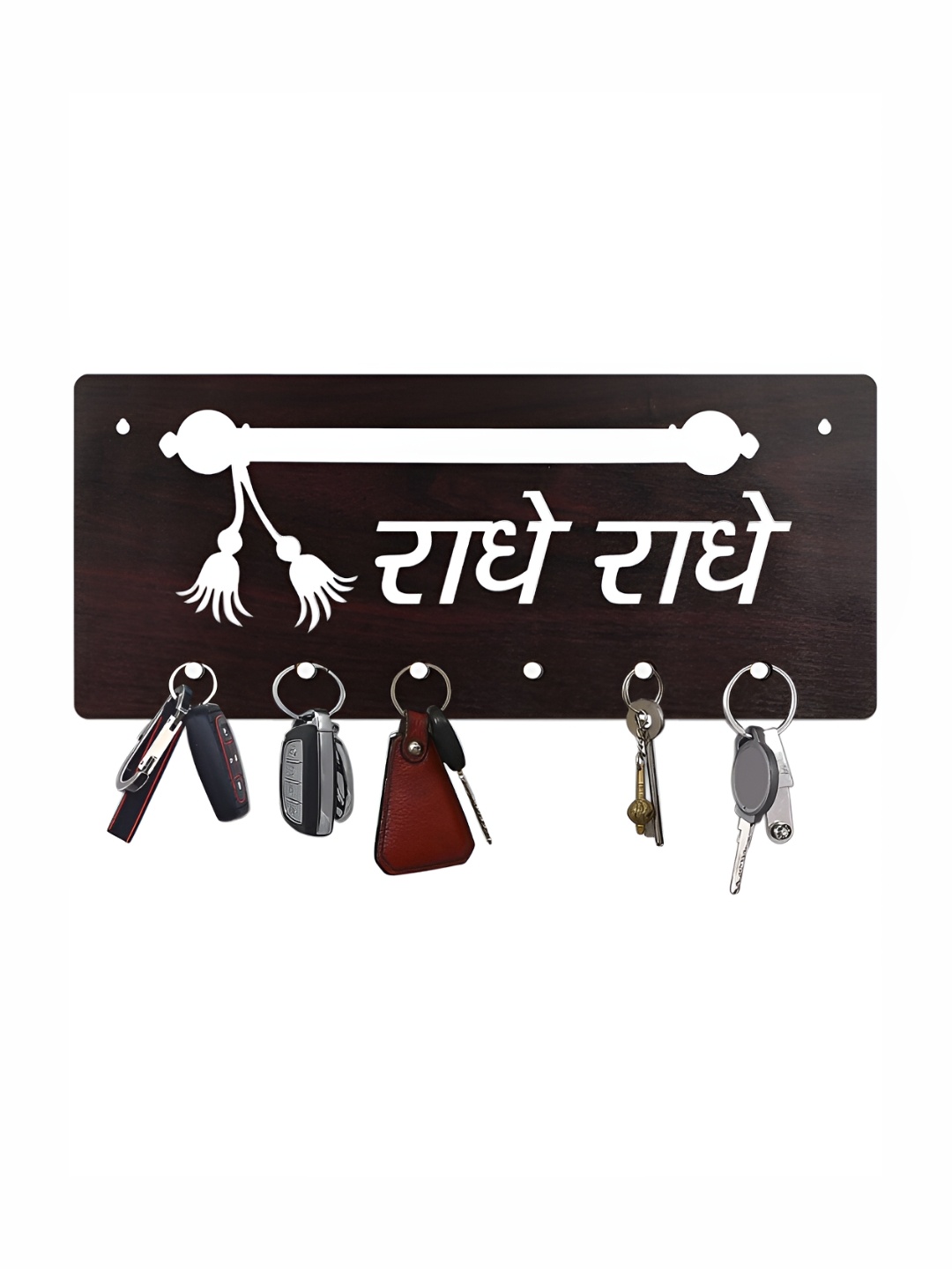 

CVANU Brown Patterned Wooden Key Holders