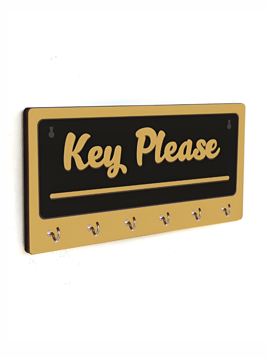 

CVANU Beige & Black Patterned Wooden Key Holders