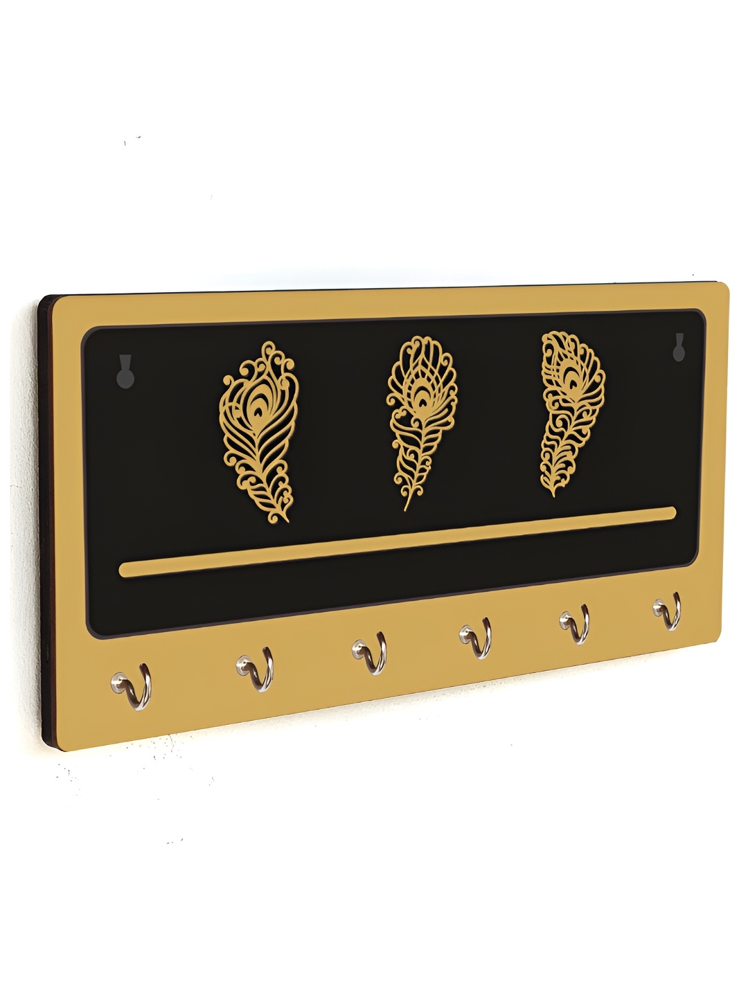 

CVANU Beige & Black Patterned Wooden Key Holders