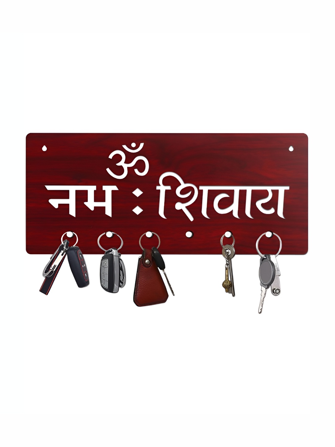 

CVANU Brown Patterned Wooden Key Holders