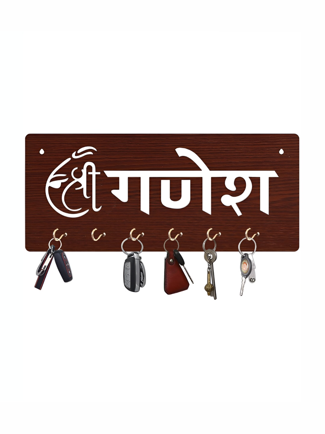 

CVANU Brown Patterned Wooden Key Holders
