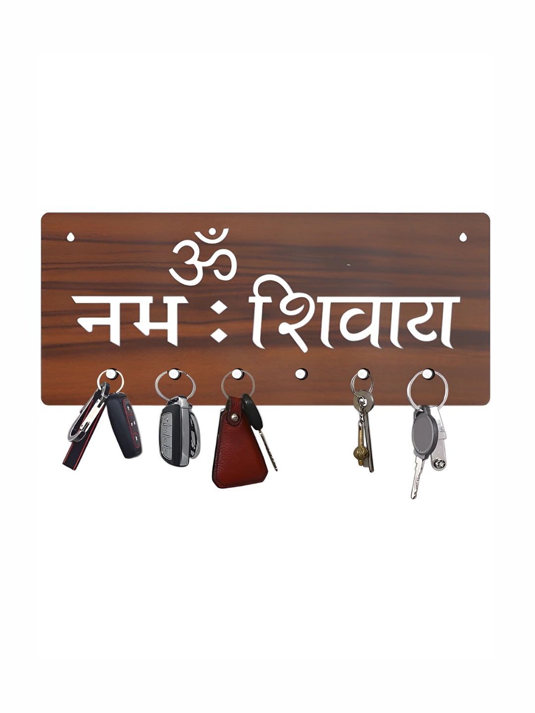

CVANU Brown Patterned Wooden Key Holders
