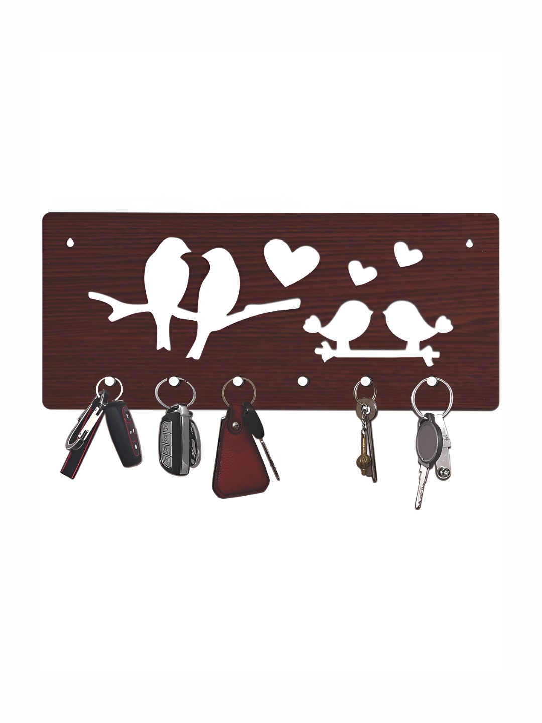 

CVANU Brown Patterned Wooden Key Holders