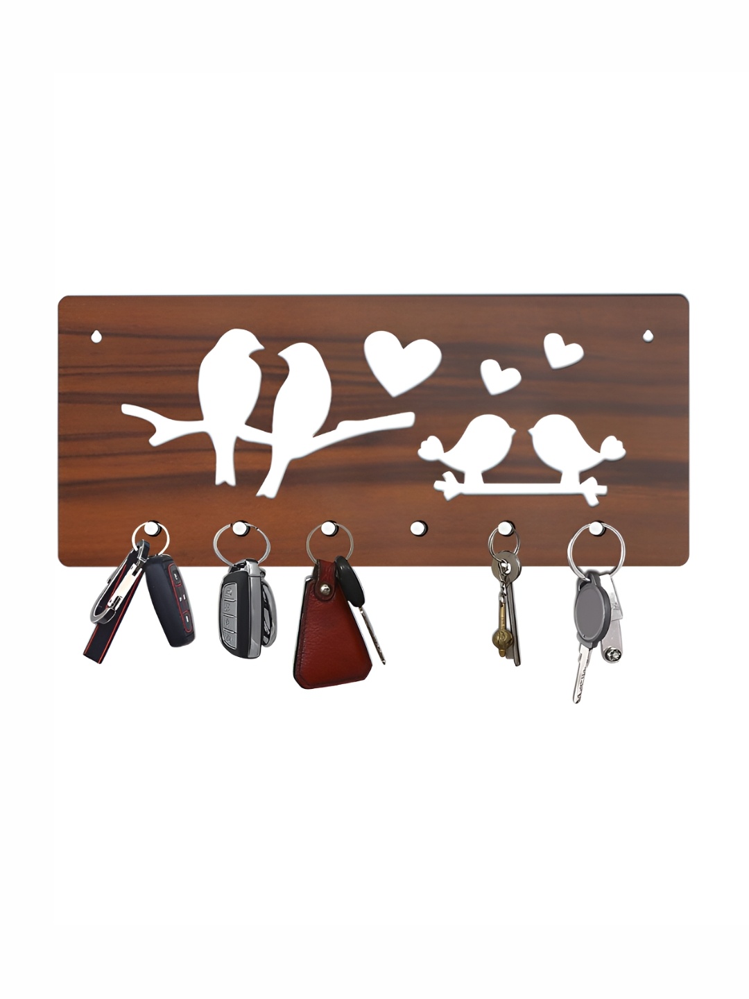

CVANU Brown Patterned Wooden Key Holders