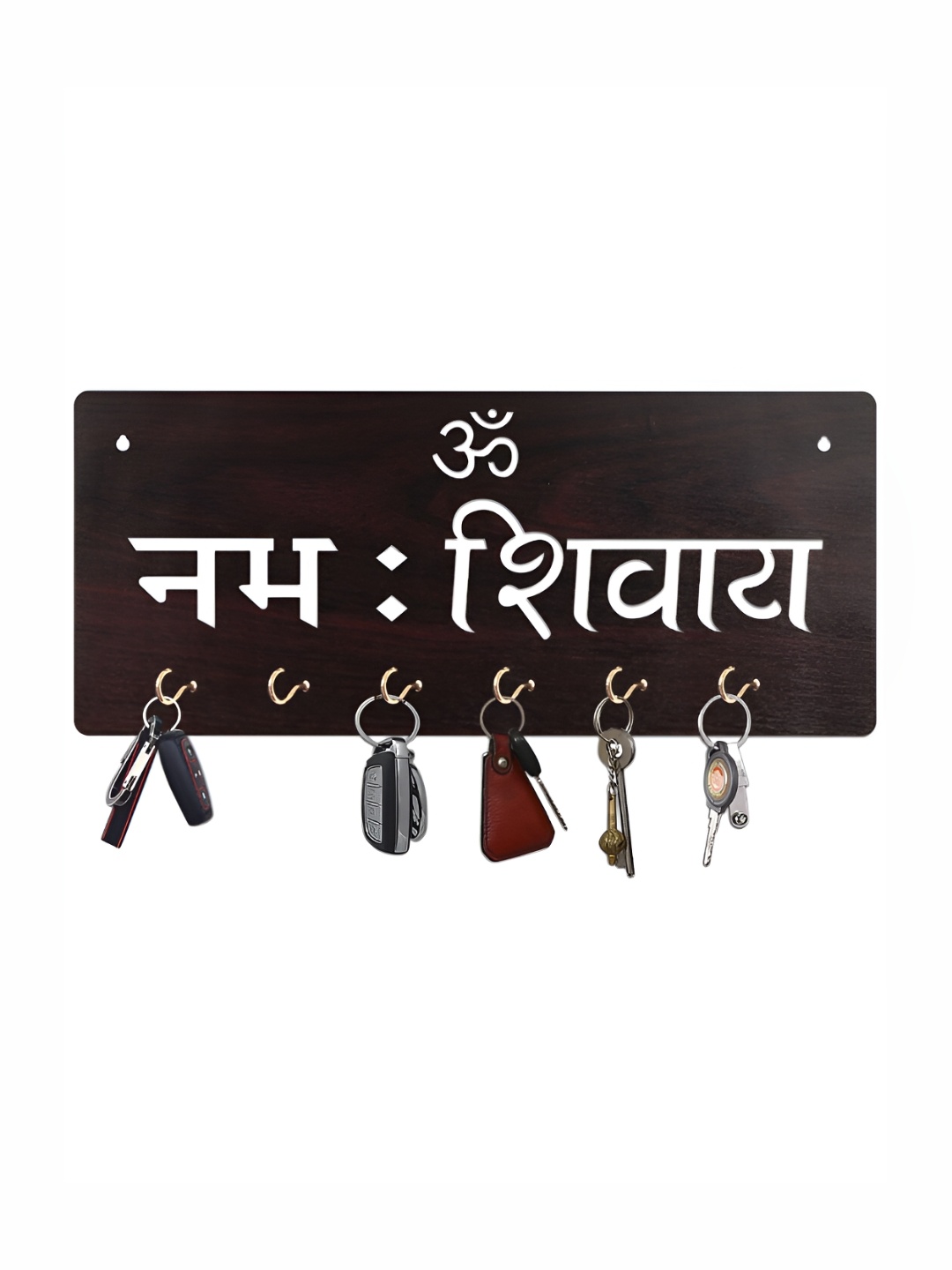 

CVANU Brown Patterned Wooden Key Holders
