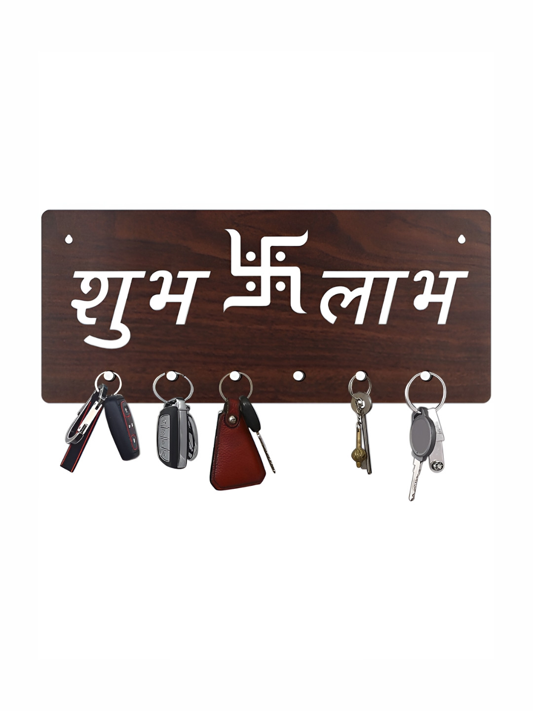 

CVANU Brown Patterned Wooden Key Holders