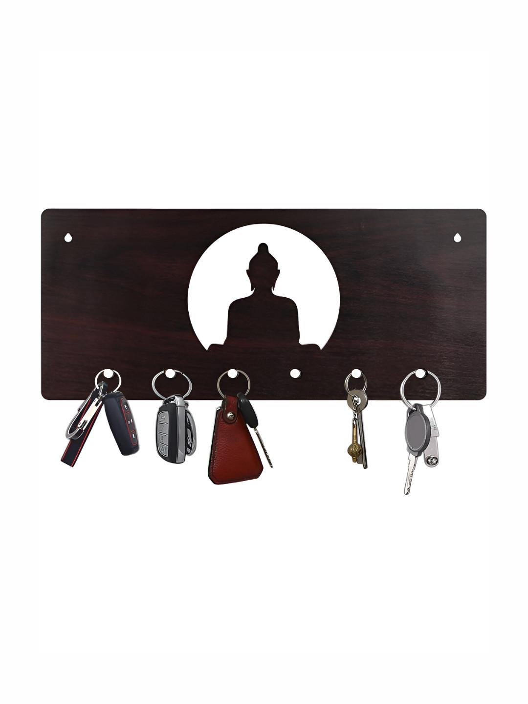 

CVANU Brown Patterned Wooden Key Holders