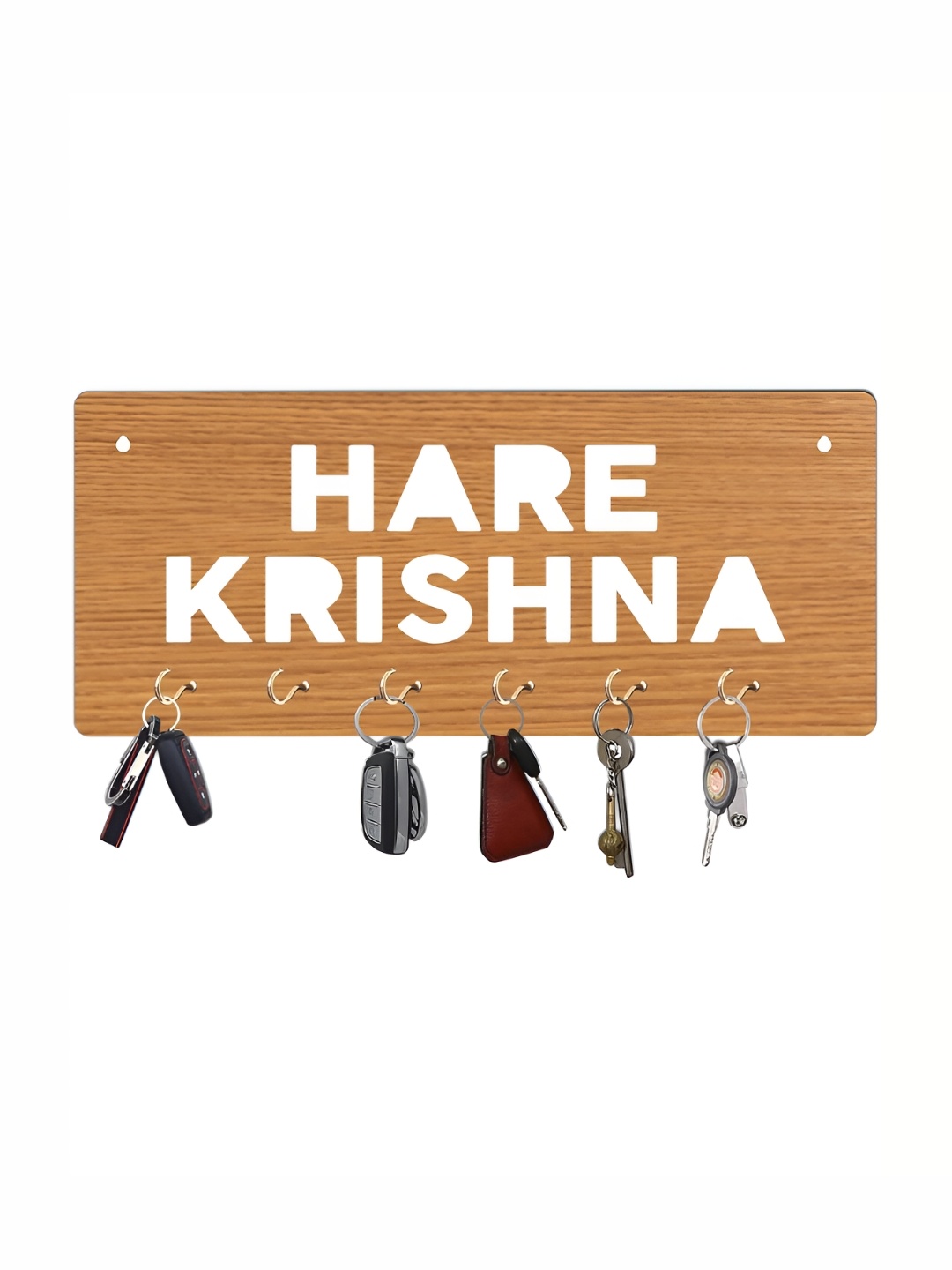 

CVANU Brown & White Patterned Wooden Key Holders