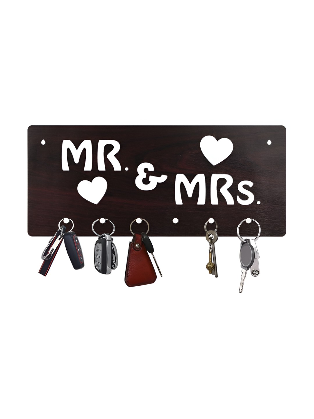

CVANU Brown & White Patterned Wooden Key Holders