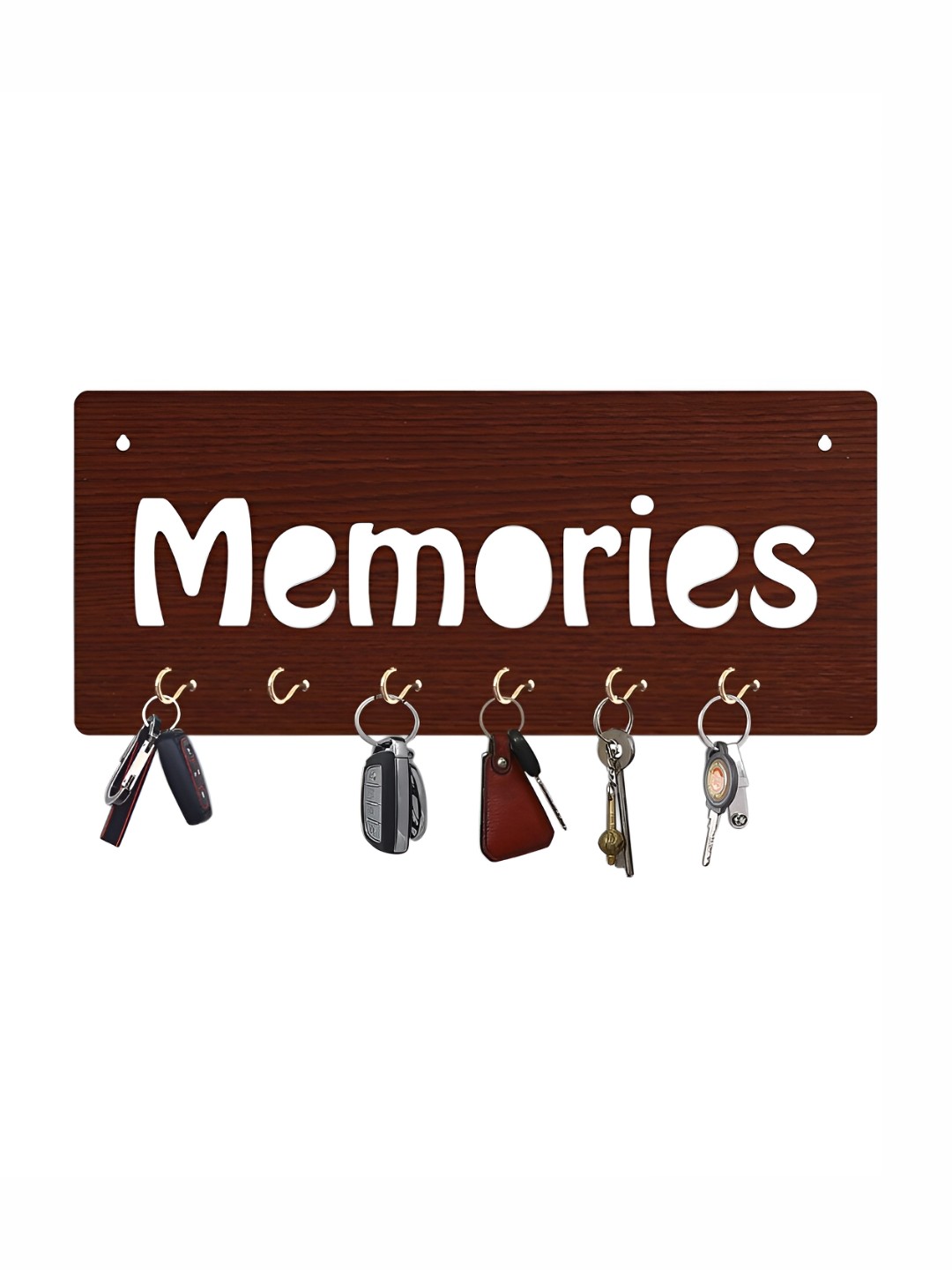 

CVANU Brown & White Patterned Wooden Key Holders