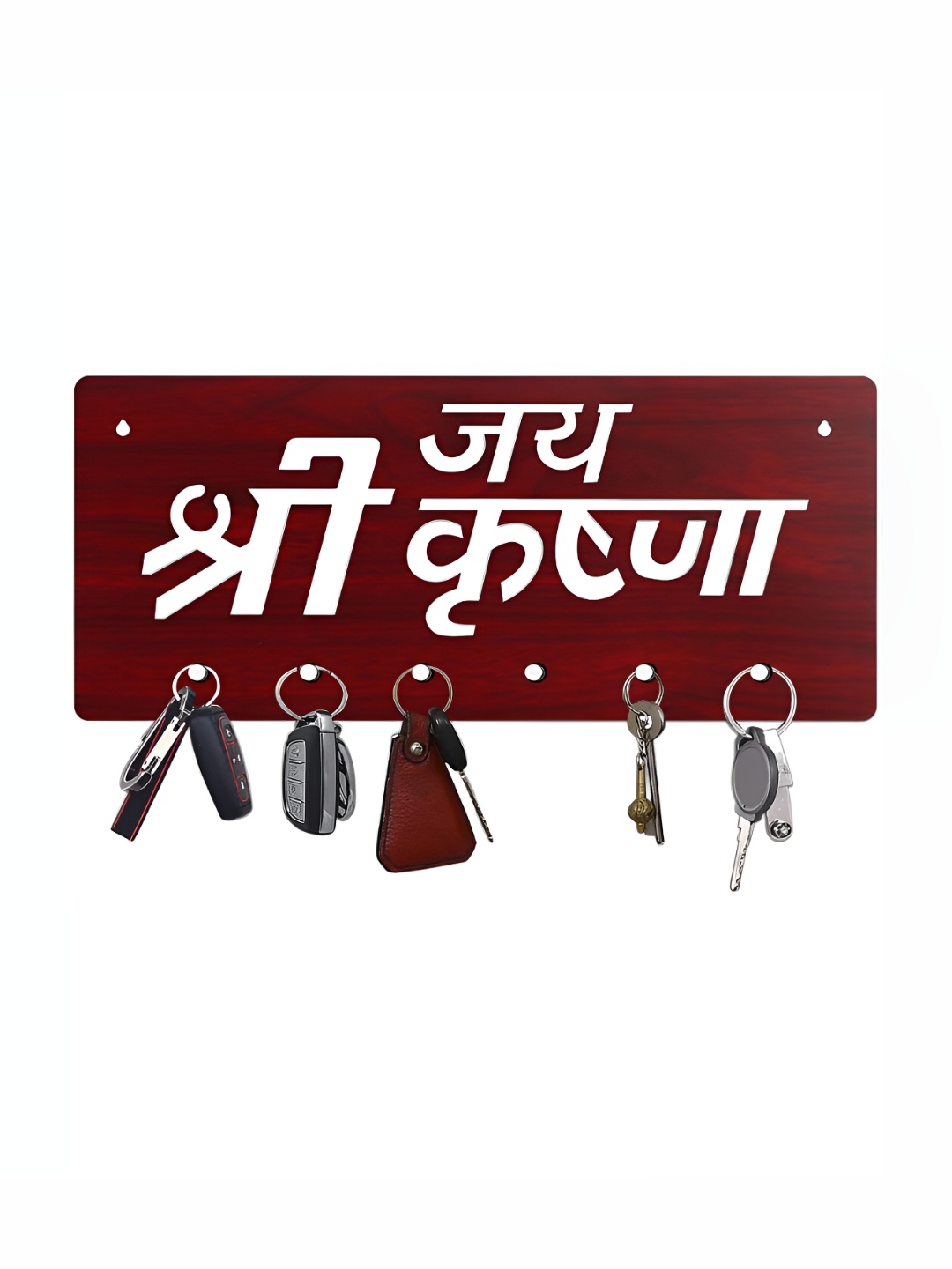 

CVANU Brown & White Patterned Wooden Key Holders