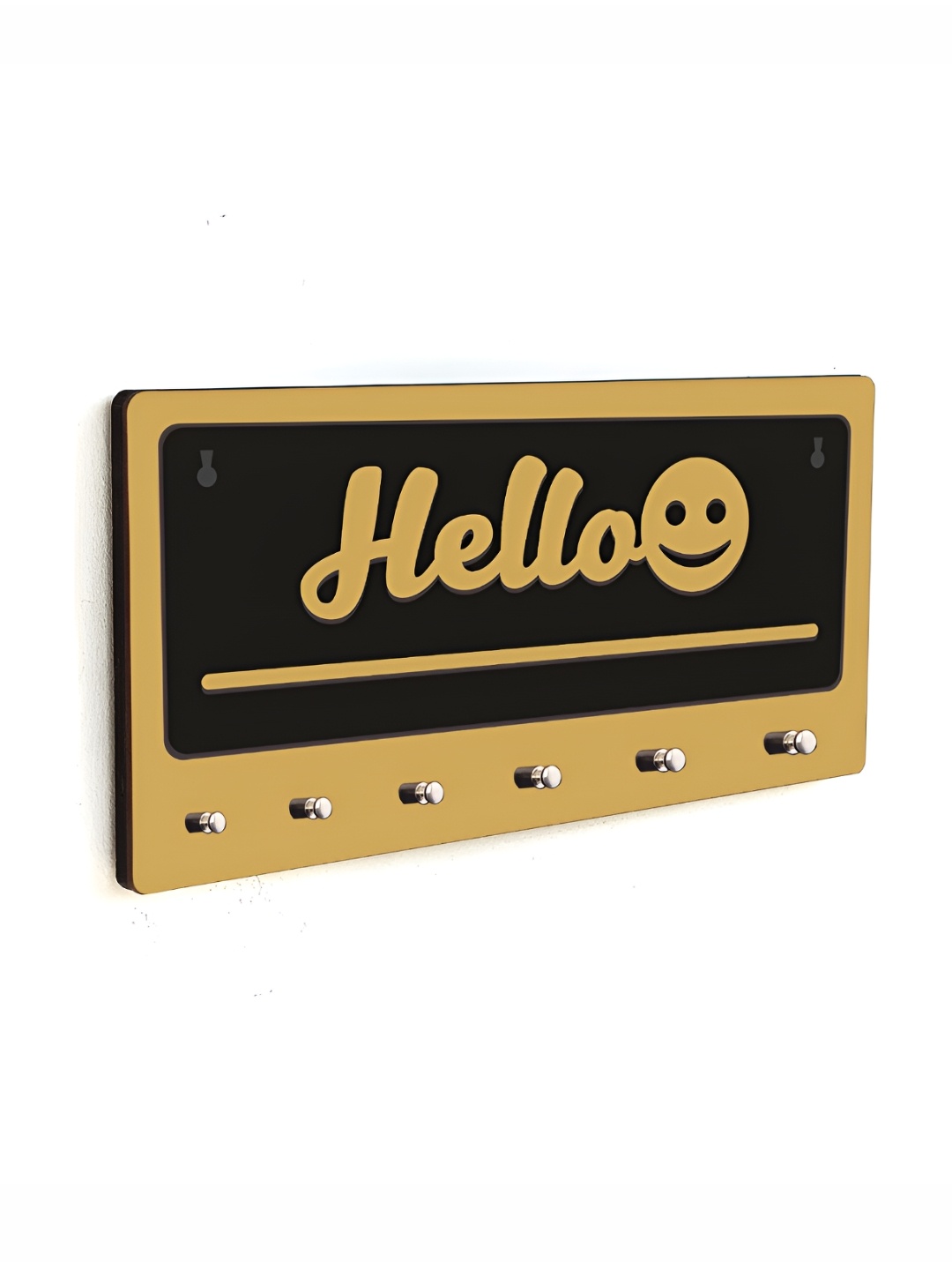 

CVANU Beige & Black Patterned Wooden Key Holders