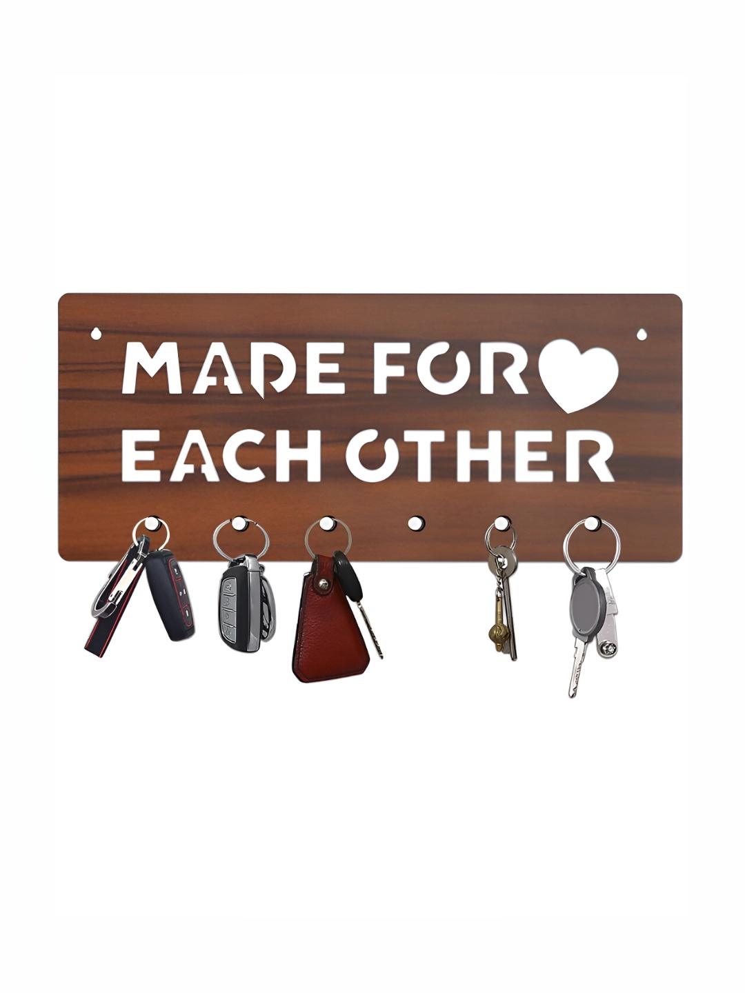 

CVANU Brown & White Patterned Wooden Key Holders