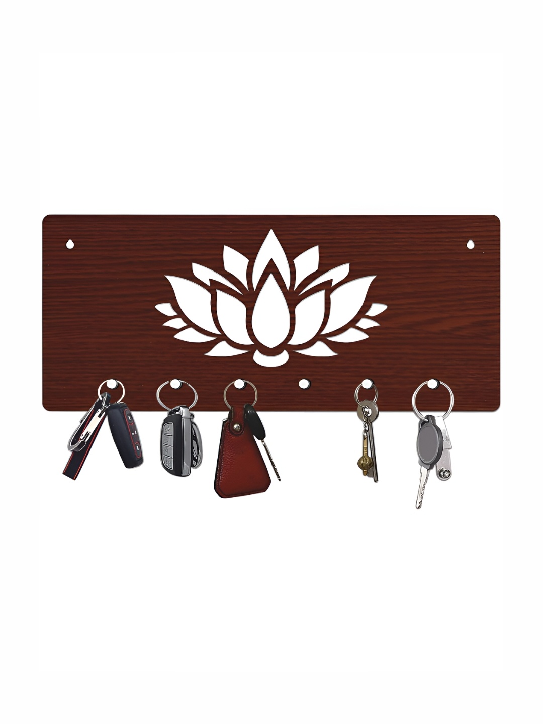 

CVANU Brown & White Patterned Wooden Key Holders