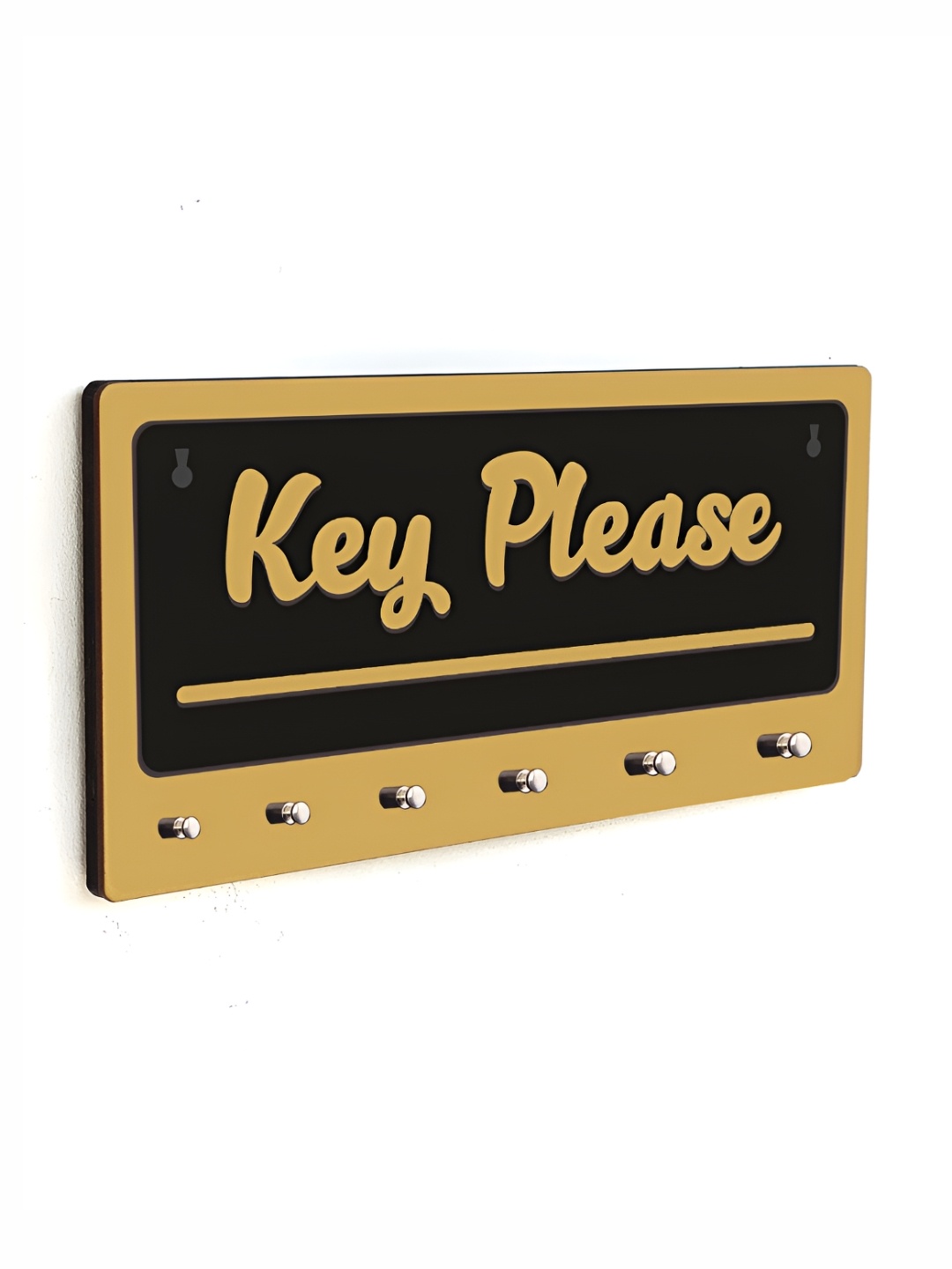 

CVANU Beige & Black Patterned Wooden Key Holders