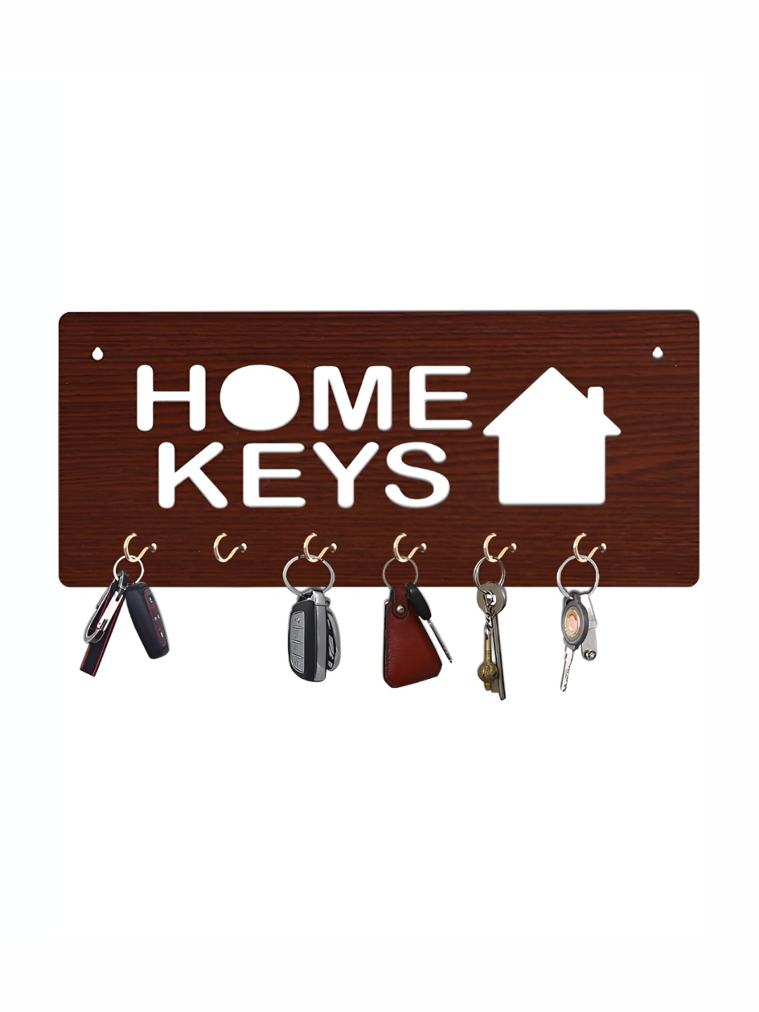 

CVANU Brown & White Patterned Wooden Key Holders
