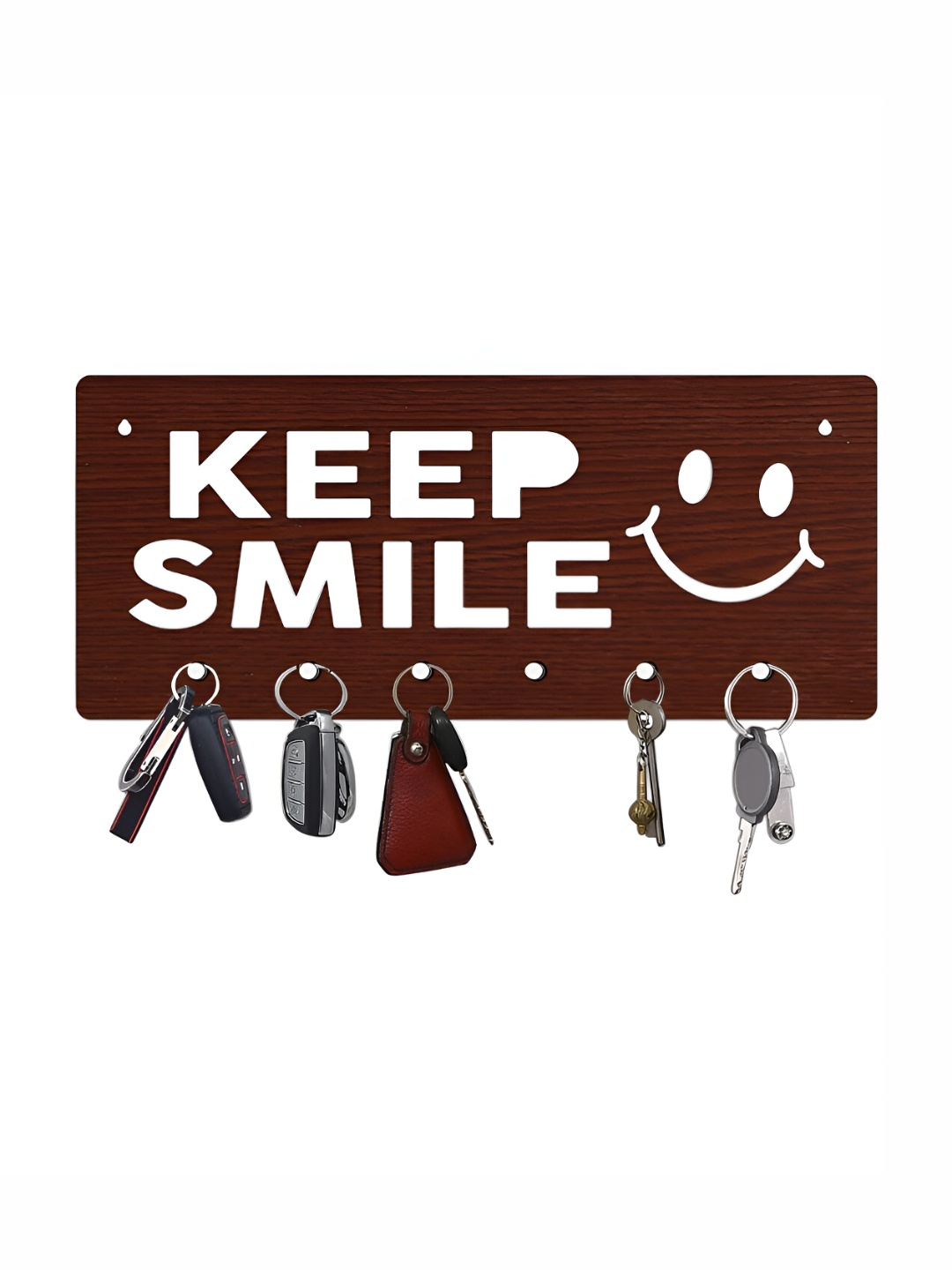 

CVANU Brown & White Patterned Wooden Key Holders