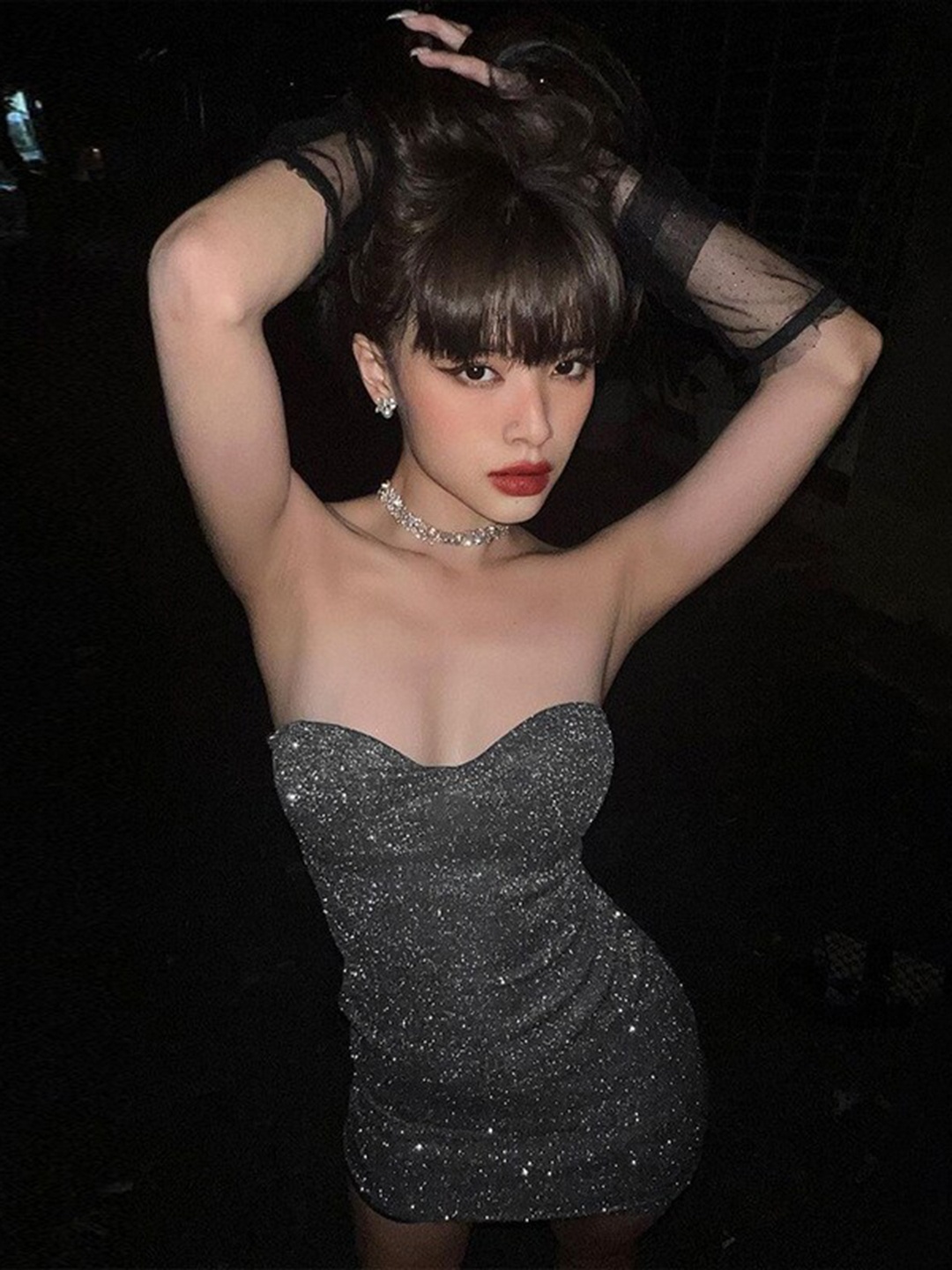 

StyleCast Black Strapless Bling & Sparkly Bodycon Mini Dress