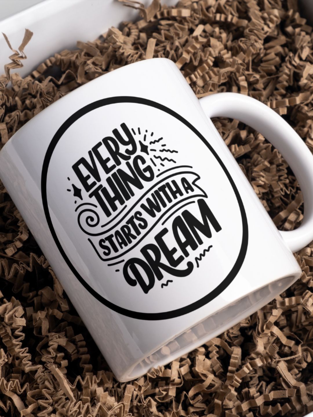 

Home Decor Expert White & Black Printed Ceramic Glossy Mug 300 ml