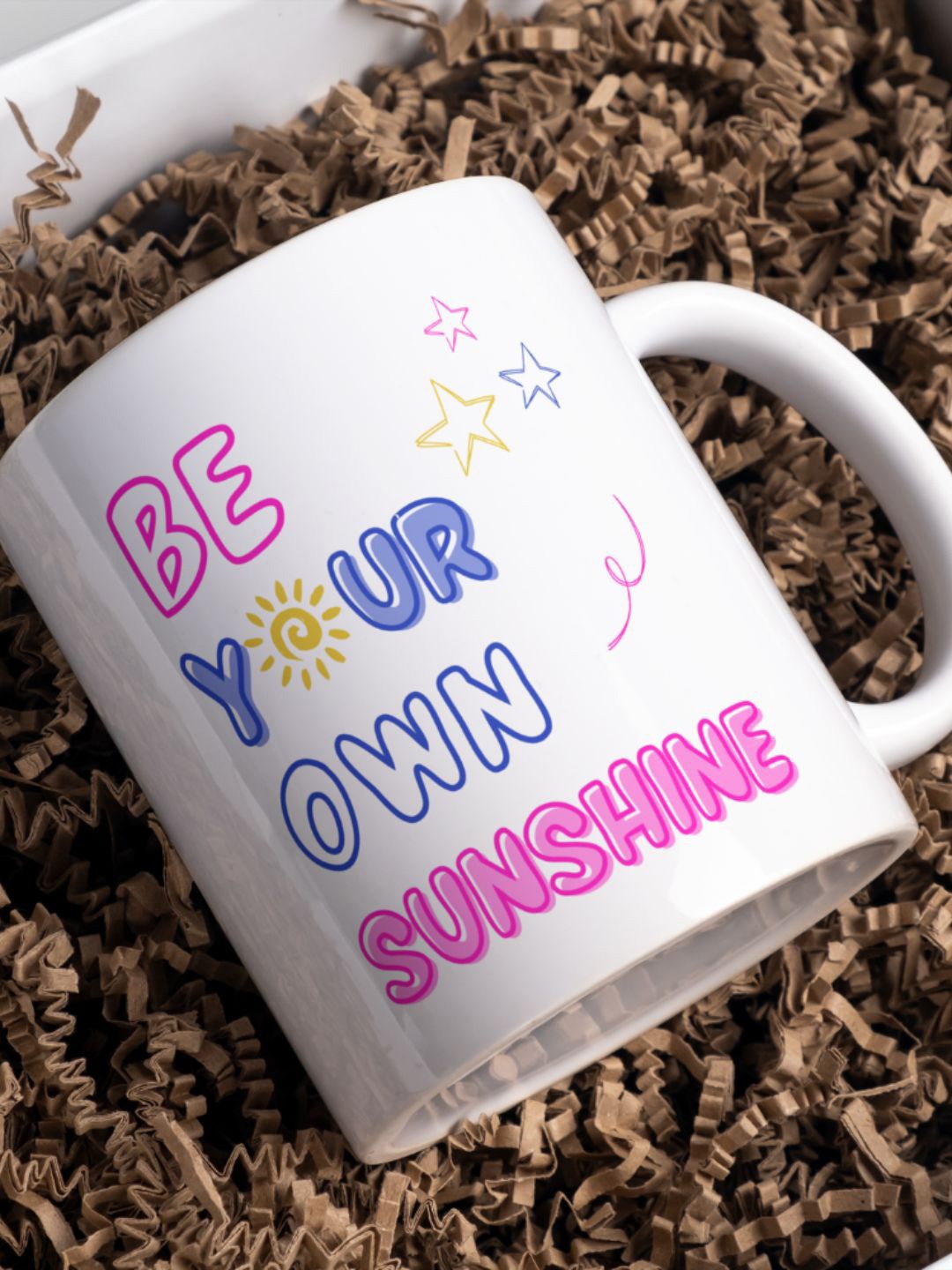 

Home Decor Expert White & Pink Printed Ceramic Glossy Mug - 300 ML