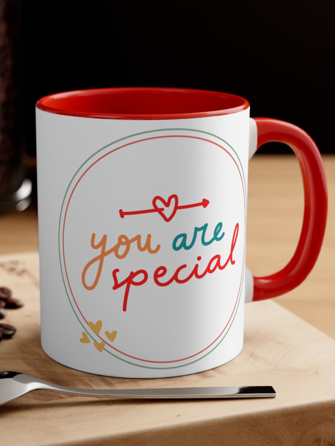 

Home Decor Expert White & Red Printed Ceramic Glossy Mug 300 ml