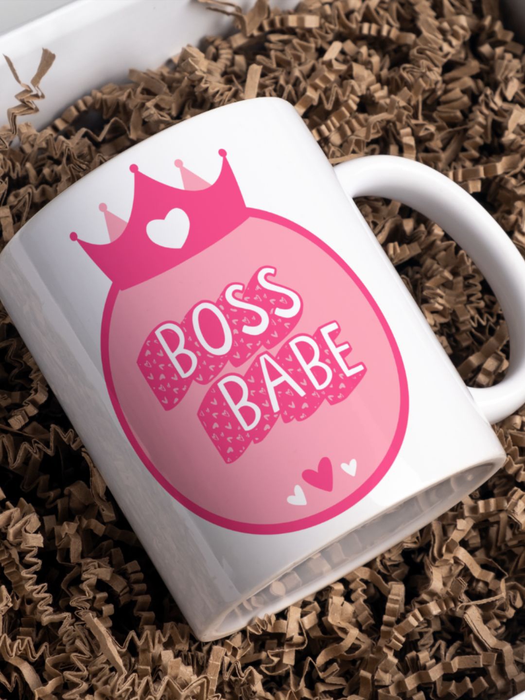 

Home Decor Expert White & Pink Printed Ceramic Glossy Mug 300 ml