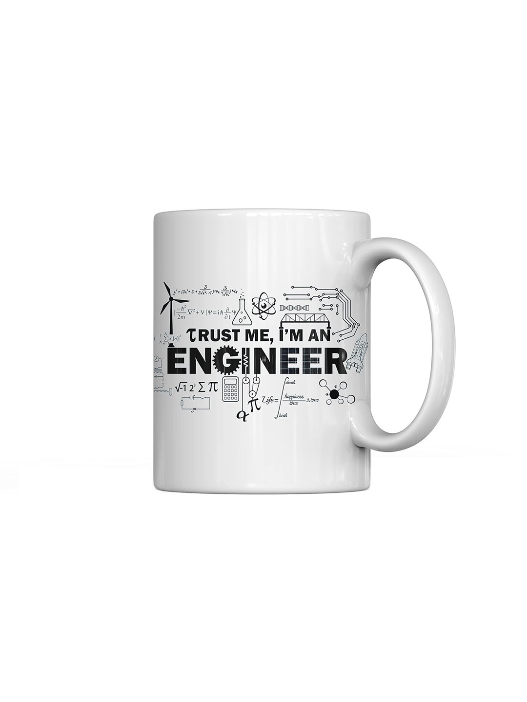 

Home Decor Expert White & Black Printed Ceramic Glossy Mug 300 ml