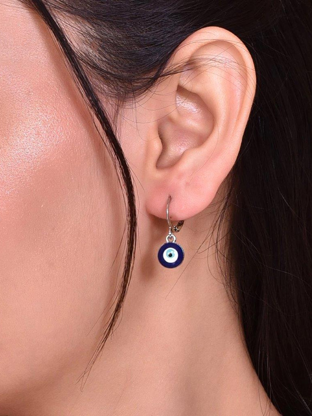 

VOJ Silver Plated Evil Eye Drop Earrings