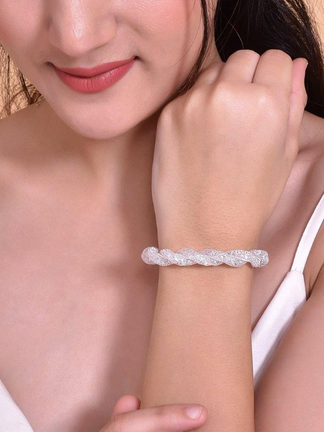 

VOJ Women Silver-Plated Kada Bracelet