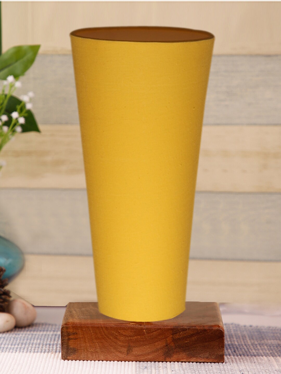 

Devansh Yellow Solid Wooden Table Lamps
