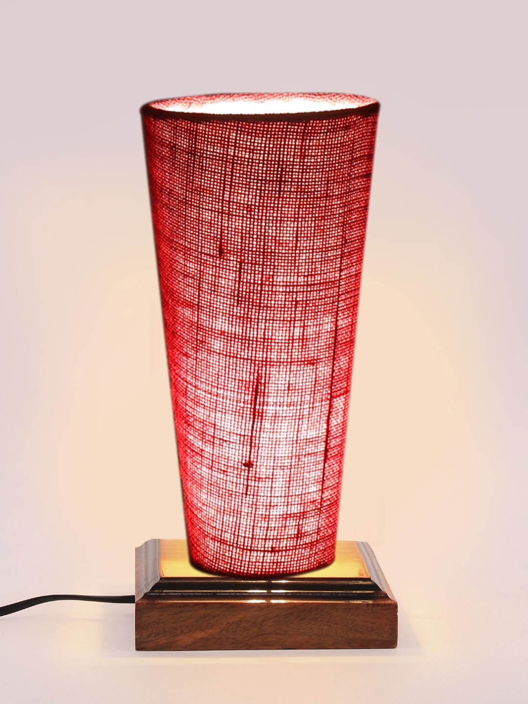 

Devansh Blue Wooden Table Lamps, Maroon