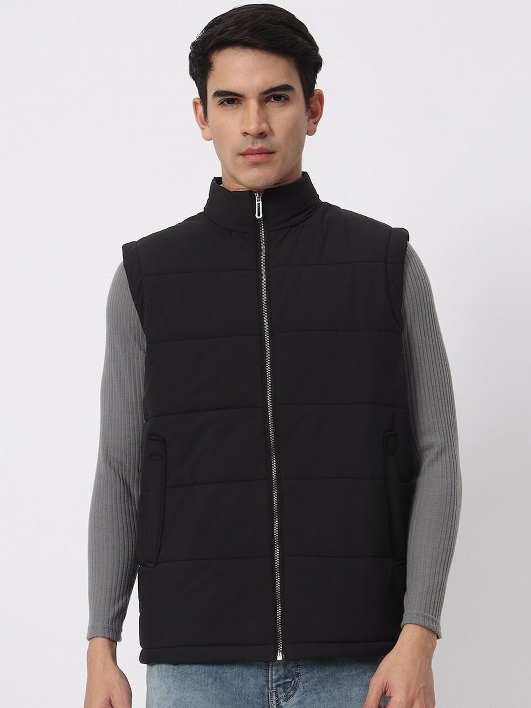 

SIAPA Mock Collar Lightweight Rapid-Dry Padded Jacket, Black