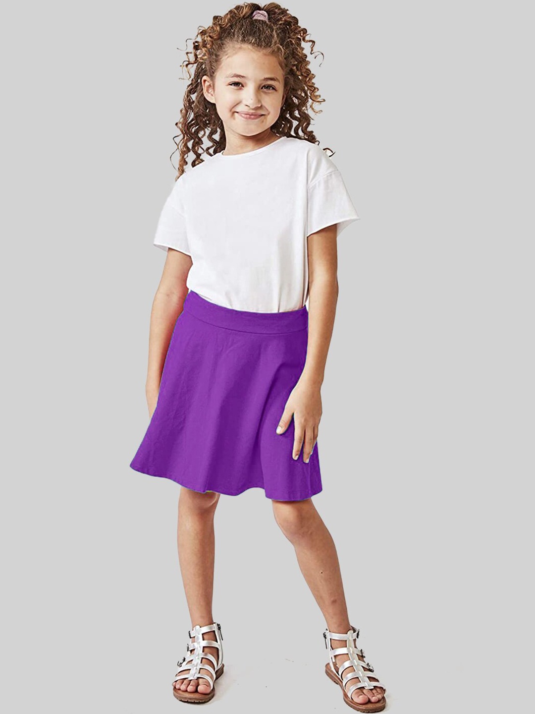 

BAESD Girls High Waist Flared Skirts, Purple
