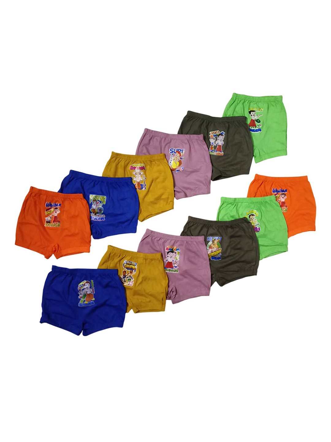 

BAESD Infants Pack Of 12 Graphic Printed Cotton Briefs, Blue