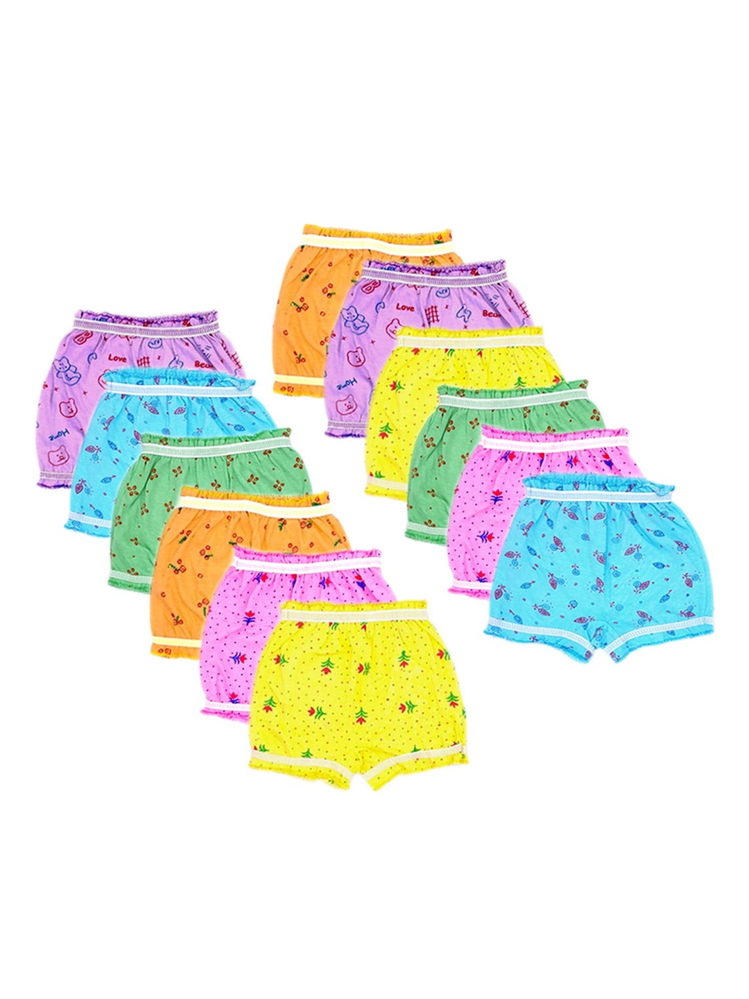 

BAESD Infants Pack Of 12 Graphic Printed Pure Cotton Briefs, Blue