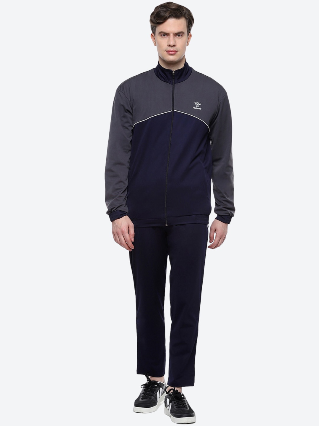 

hummel Colourblocked Mock Collar Tracksuits, Navy blue