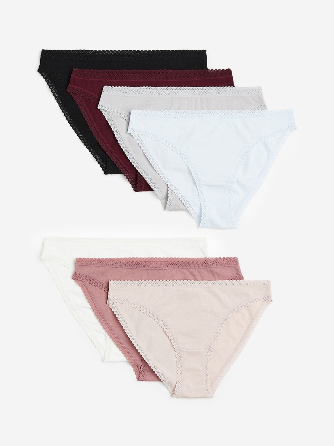 

H&M Women Pure Cotton 7-Pack Cotton Jersey Bikini Briefs, Pink