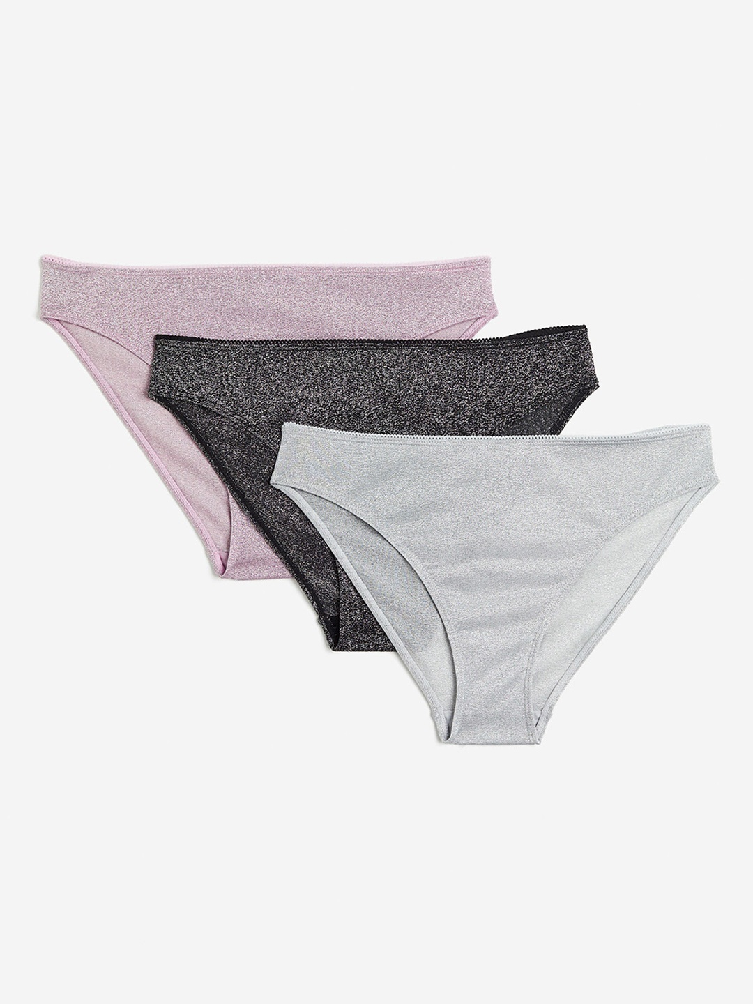 

H&M Women 3-Pack Picot-Trimmed Cotton Briefs, Black