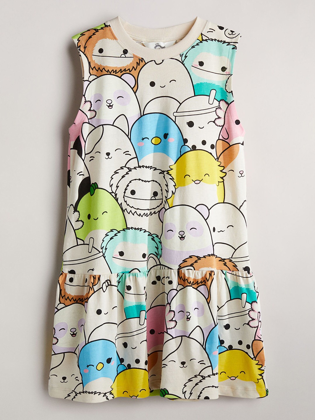 

H&M Girls Patterned Jersey Dress, White