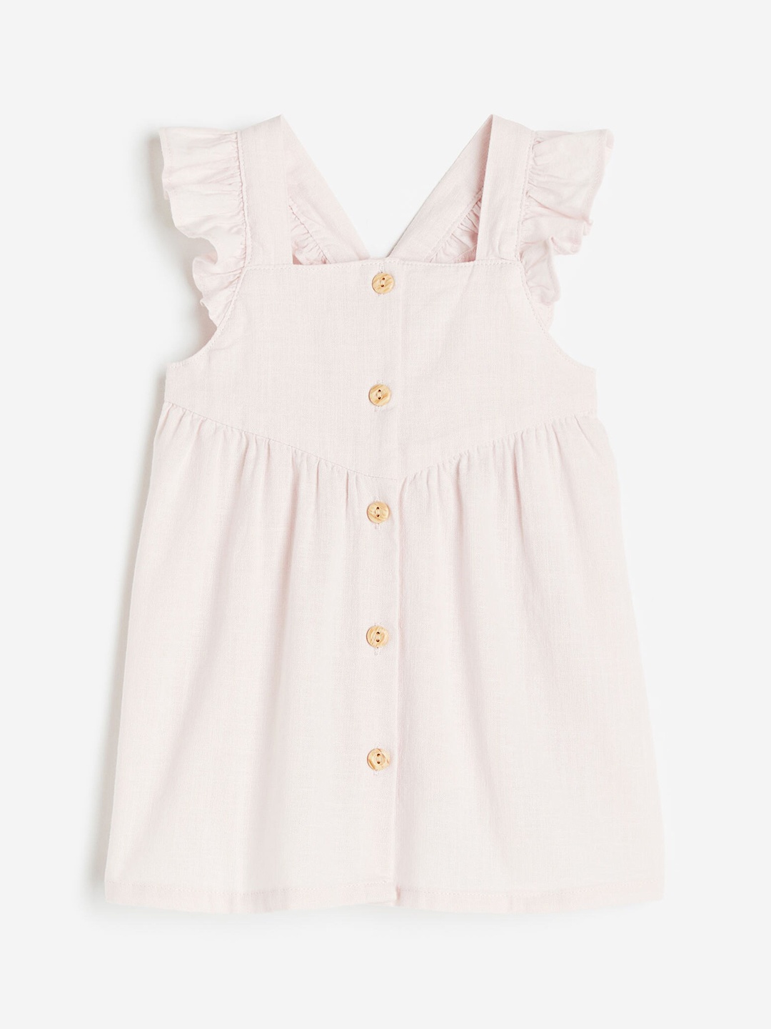 

H&M Girls Frill-Trimmed Cotton Dress, Pink