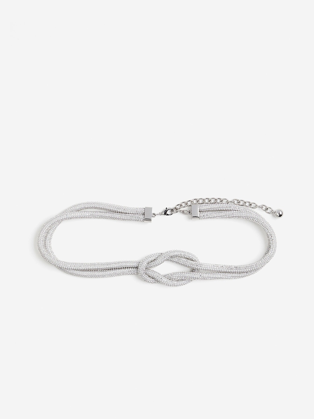 

H&M Rhinestone-Covered Waist Belt, Silver