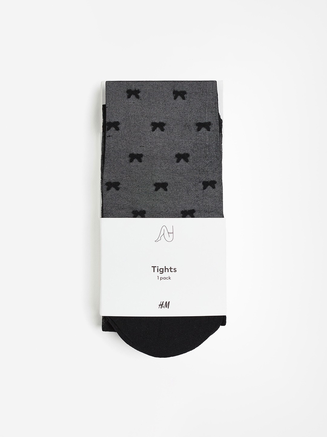 

H&M Bow-Detail Tights, Black