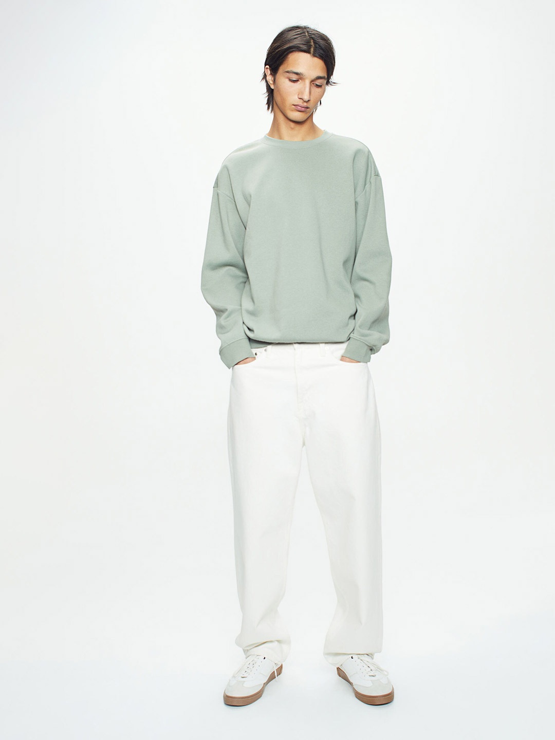 

H&M Loose Fit Sweatshirt, Sea green