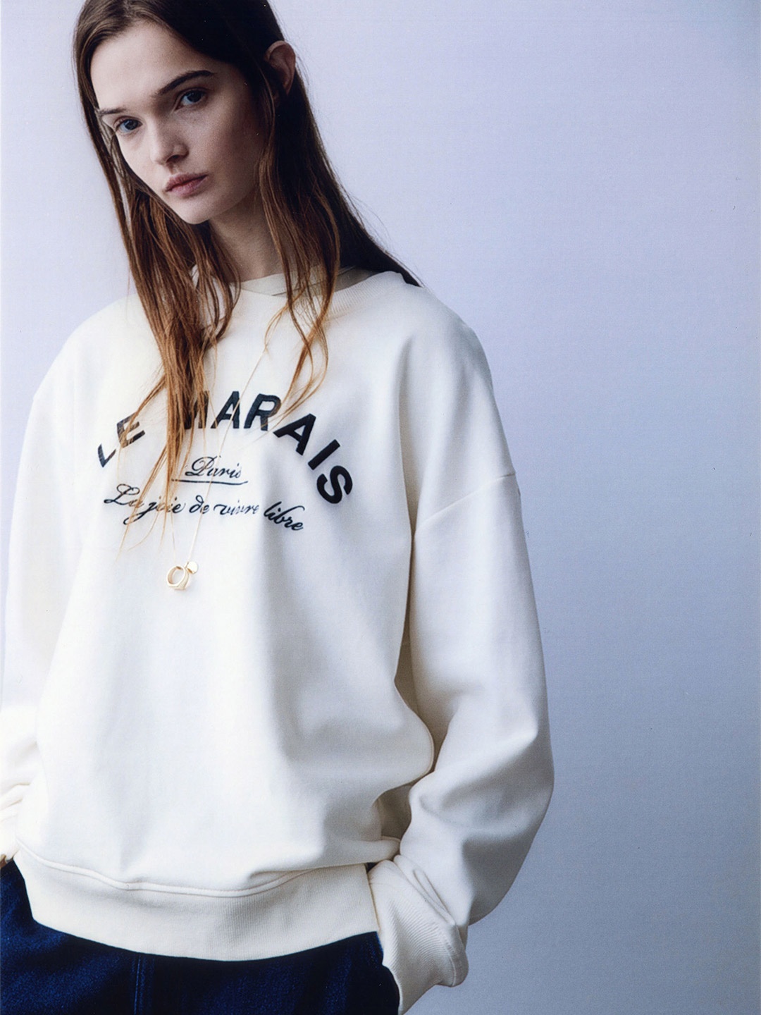 

H&M Crew-Neck Sweatshirt, White