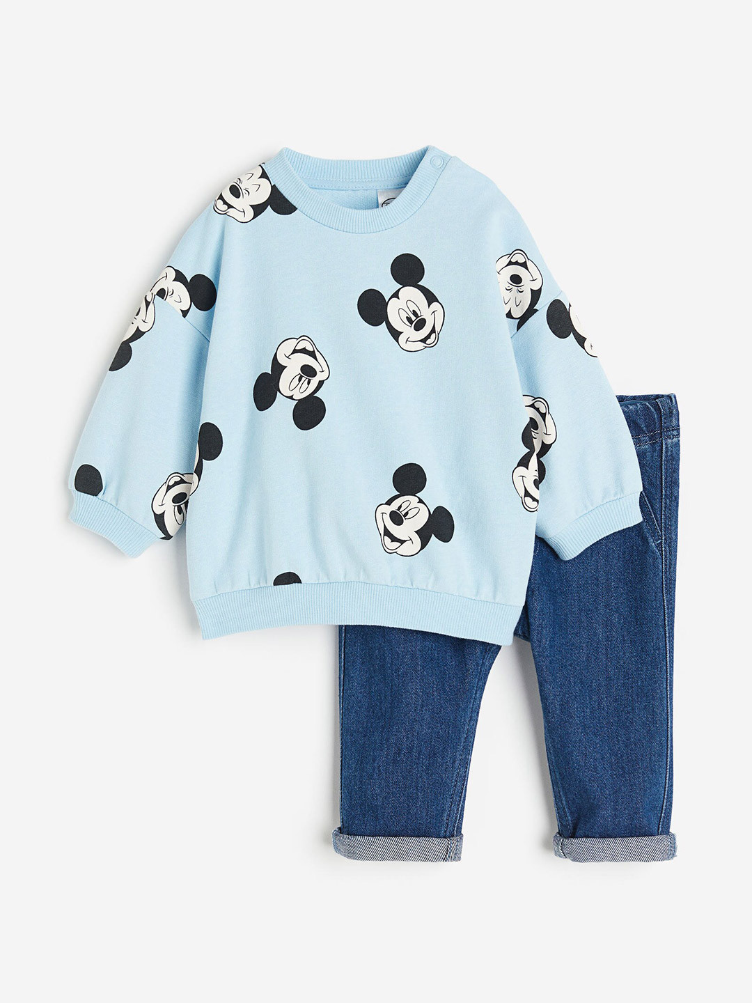 

H&M Boys Pure Cotton 2-Piece Sweatshirt And Joggers Set, Blue