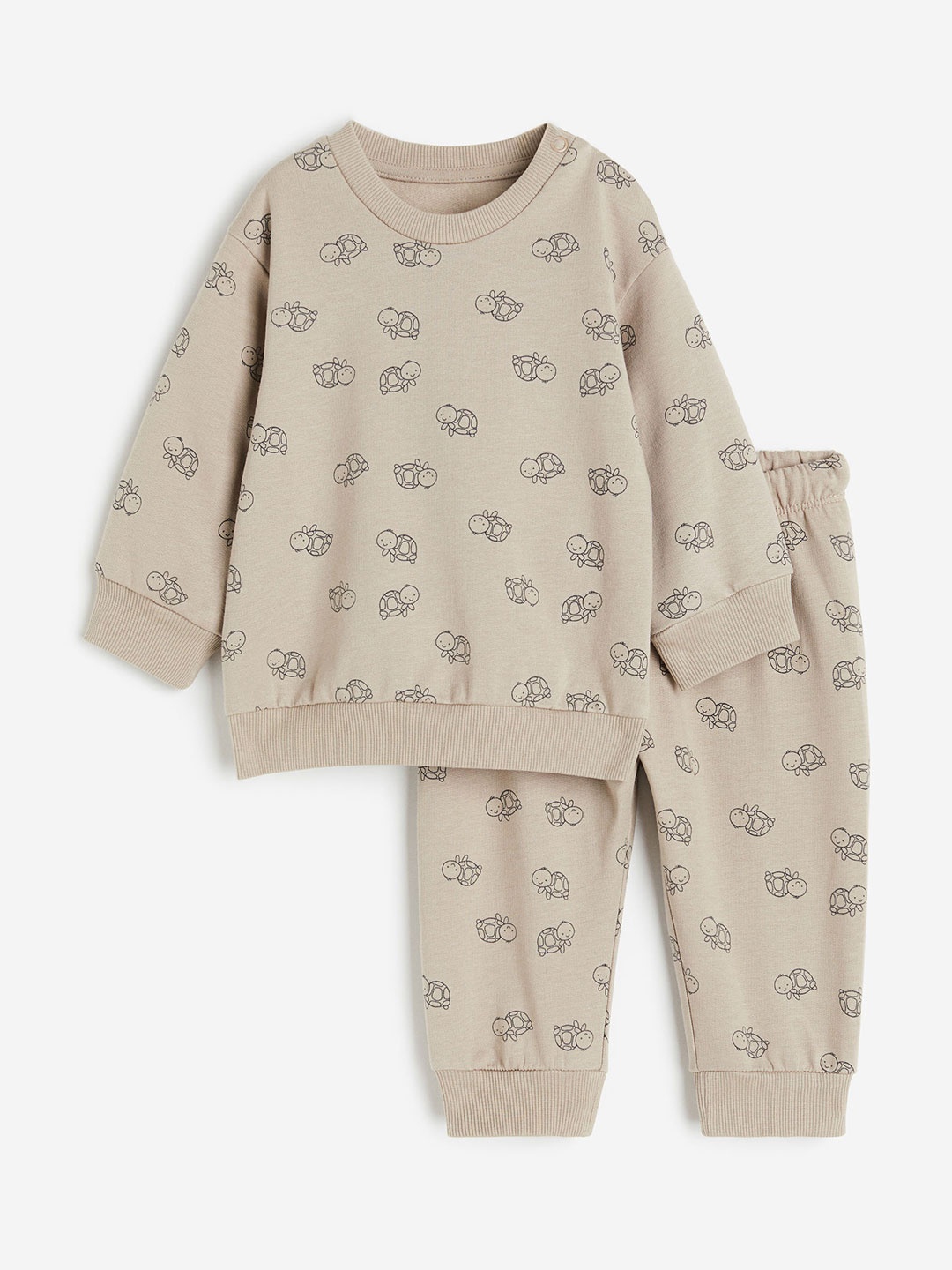 

H&M Boys Pure Cotton 2-Piece Sweatshirt Set, Beige