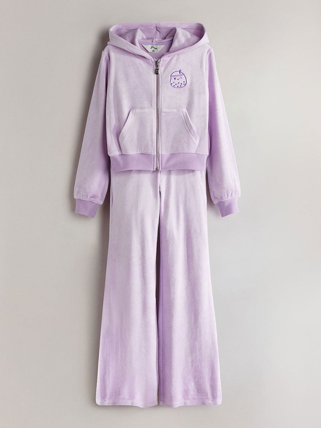 

H&M Girls 2-Piece Velour Set, Lavender